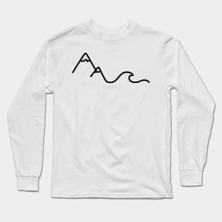 Mountain Wave - Modern Art Outline for Travelers B Long Sleeve T-Shirt